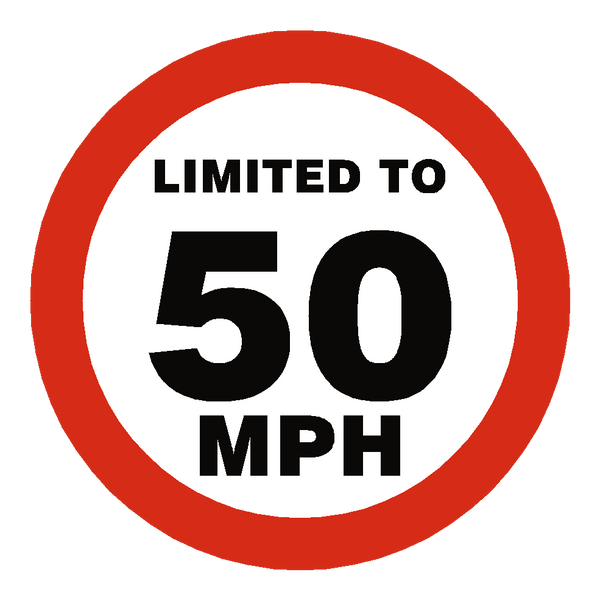 50 Mph Speed Limit Sticker | Safety-Label.co.uk