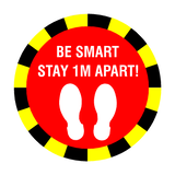 Stay 1 Metre Apart Floor Sticker - Red | Safety-Label.co.uk