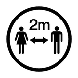 2 Metres Gap Floor Sticker - Black | Safety-Label.co.uk