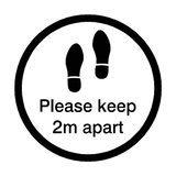 Please Keep 2M Apart Floor Sticker - Black | Safety-Label.co.uk