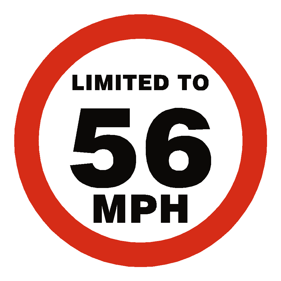 56 Mph Speed Limit Sticker | Safety-Label.co.uk