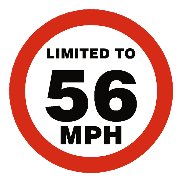 56 Mph Speed Limit Sticker | Safety-Label.co.uk