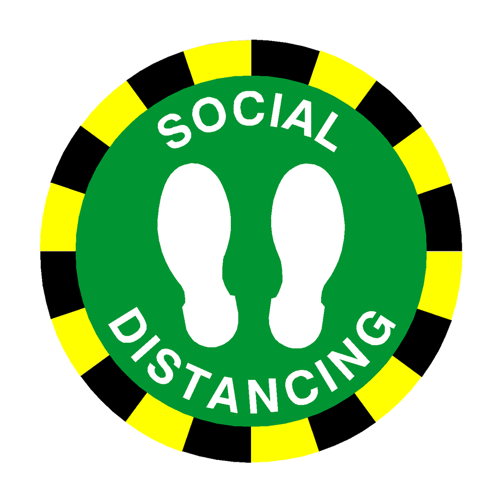 Social Distancing Floor Sticker - Green | Safety-Label.co.uk