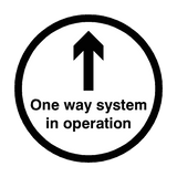 One Way System In Operation Floor Sticker - Black | Safety-Label.co.uk