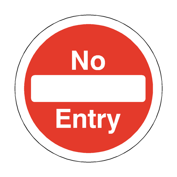 No Entry Circular Floor Marker Sticker | Safety-Label.co.uk