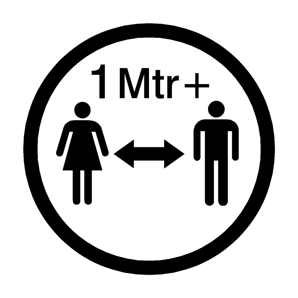 1 Metre Plus Gap Floor Sticker - Black | Safety-Label.co.uk