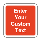 Custom Red Background  / White Text Floor Graphics Sticker | Safety-Label.co.uk