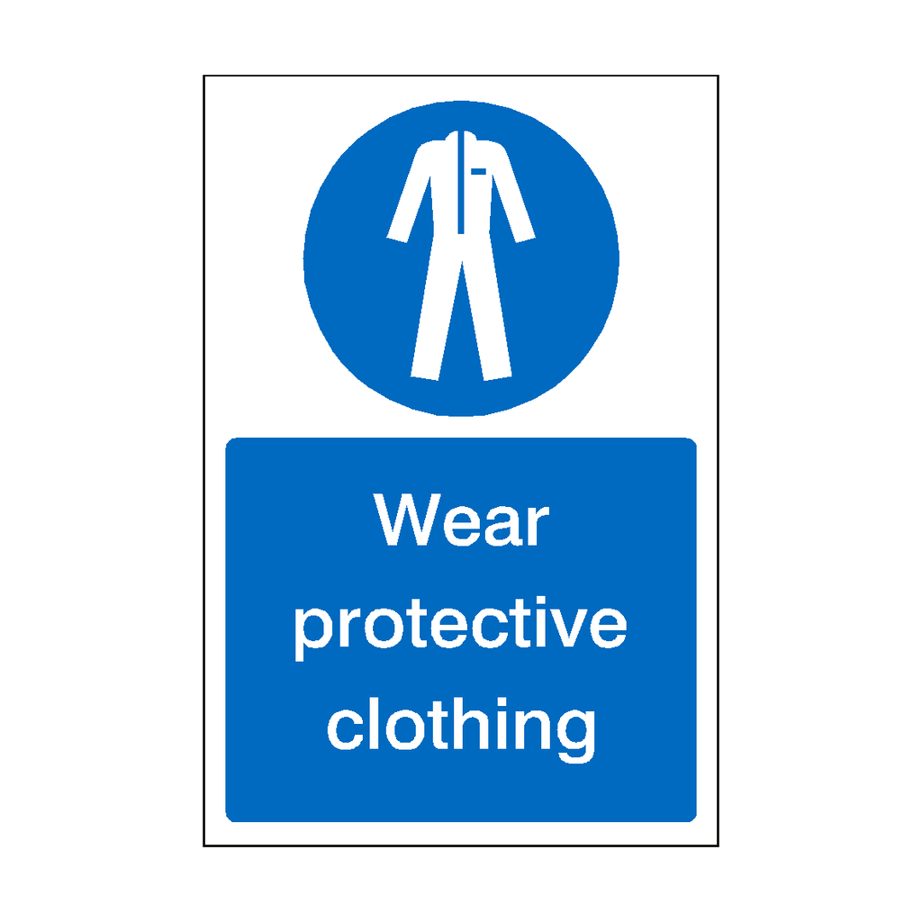 Wear Protective Clothing Sticker | Safety-Label.co.uk