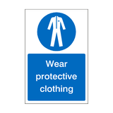 Wear Protective Clothing Sticker | Safety-Label.co.uk