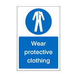 Wear Protective Clothing Sticker | Safety-Label.co.uk