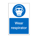 Wear Respirator Sticker | Safety-Label.co.uk