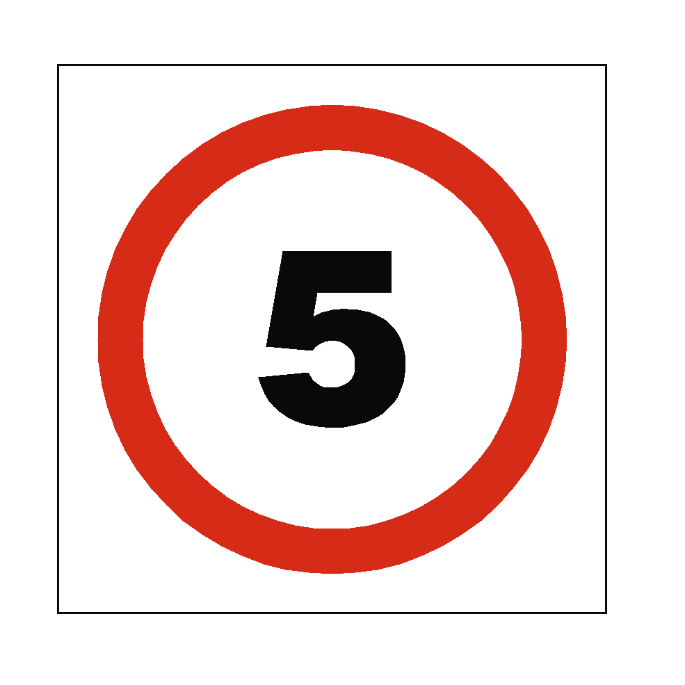 5mph Sign Square Sign 5 Mph Speed Sign