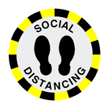 Social Distancing Floor Sticker - Black | Safety-Label.co.uk