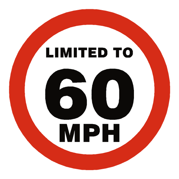 60 Mph Speed Limit Sticker | Safety-Label.co.uk
