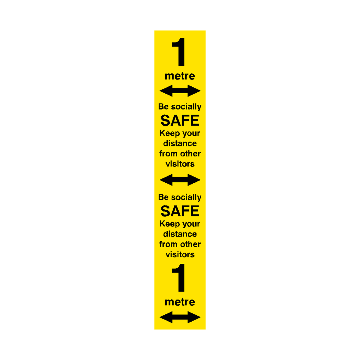 1 Metre Distance Floor Marking Strip - Yellow | Safety-Label.co.uk