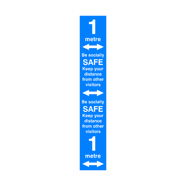 1 Metre Distance Floor Marking Strip - Blue | Safety-Label.co.uk