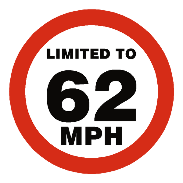 62 Mph Speed Limit Sticker | Safety-Label.co.uk