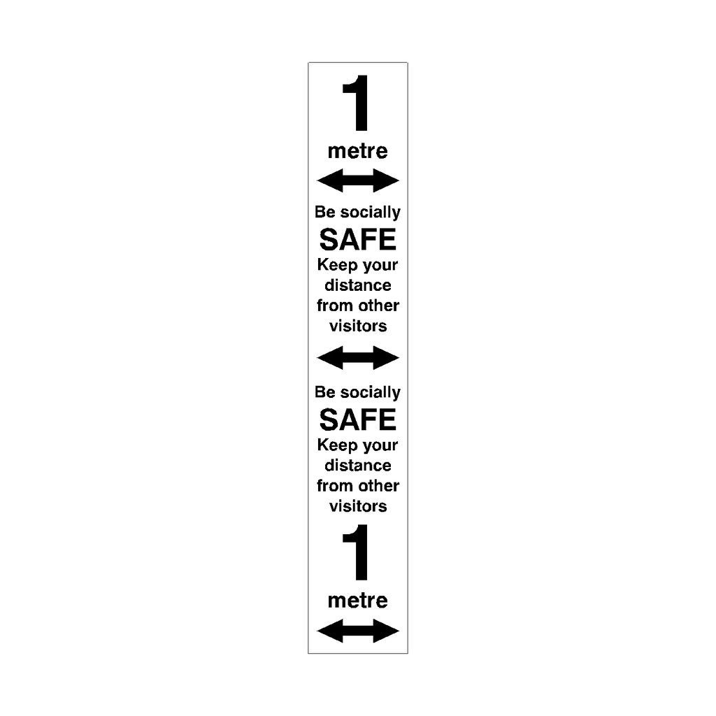 1 Metre Distance Floor Marking Strip - White | Safety-Label.co.uk
