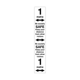 1 Metre Distance Floor Marking Strip - White | Safety-Label.co.uk