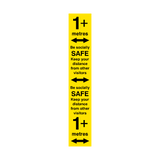 1 Metre Plus Distance Floor Marking Strip - Yellow | Safety-Label.co.uk