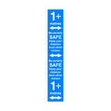 1 Metre Plus Distance Floor Marking Strip - Blue | Safety-Label.co.uk