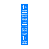 1 Metre Plus Distance Floor Marking Strip - Blue | Safety-Label.co.uk