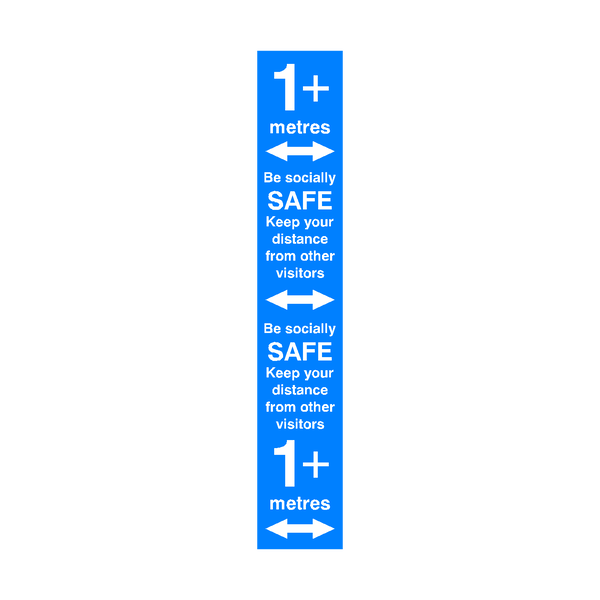 1 Metre Plus Distance Floor Marking Strip - Blue | Safety-Label.co.uk