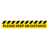 Please Keep 2M Distance Floor Graphics Strip | Safety-Label.co.uk