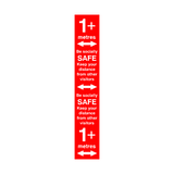 1 Metre Plus Distance Floor Marking Strip - Red | Safety-Label.co.uk