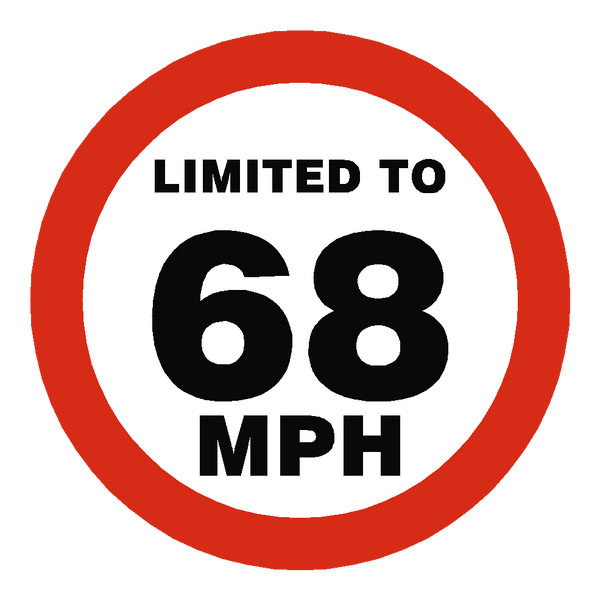 68 Mph Speed Limit Sticker