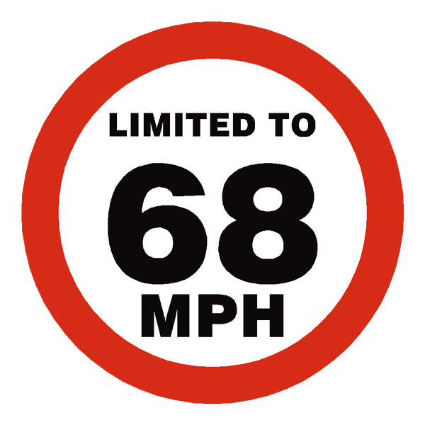 68 Mph Speed Limit Sticker | Safety-Label.co.uk