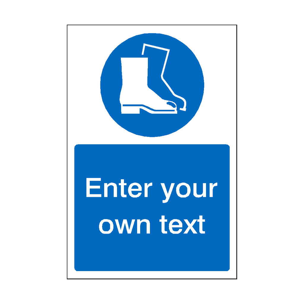 Safety Foot Sticker Wear Safety Footwear Custom Mandatory Sticker | Safety-Label.co.uk