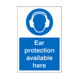 Ear Protection Available Here Sticker | Safety-Label.co.uk