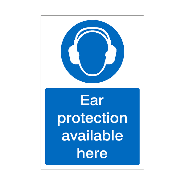 Ear Protection Available Here Sticker | Safety-Label.co.uk