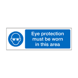 Eye Protection Must Be Worn In This Area Label | Safety-Label.co.uk