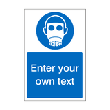 Wear Respiratory Protection Custom Mandatory Sticker | Safety-Label.co.uk