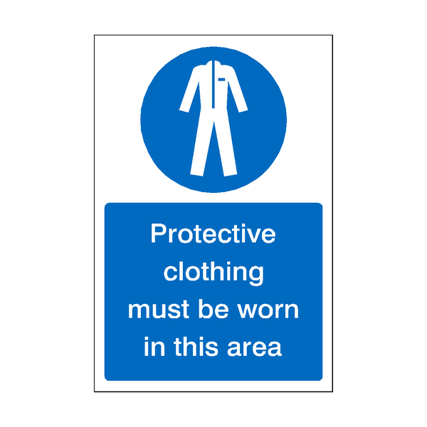 Protective Clothing Must Be Worn In This Area Sticker | Safety-Label.co.uk
