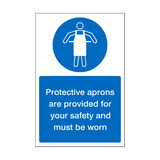 Protective Aprons Are Provided For Safety Sticker | Safety-Label.co.uk