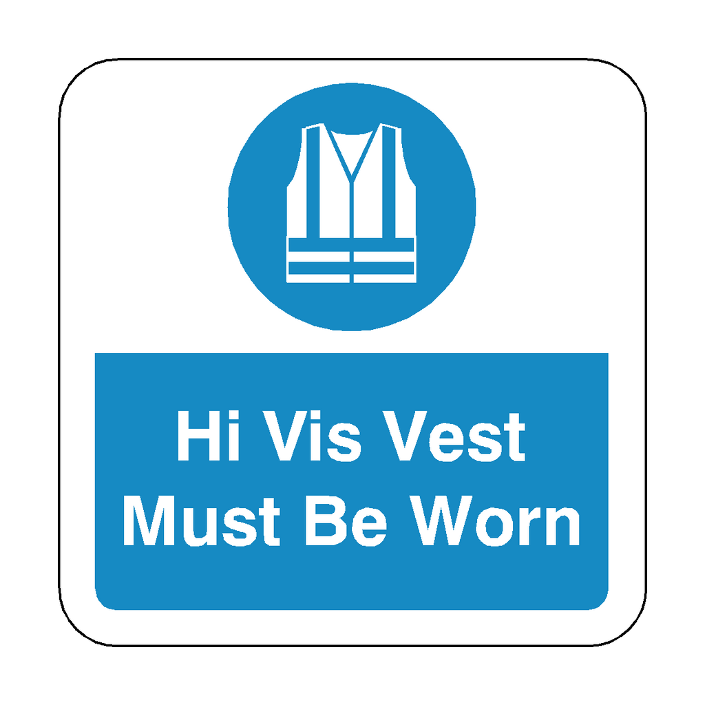 Hi Vis Vest Must Be Worn Floor Graphics Sticker | Safety-Label.co.uk