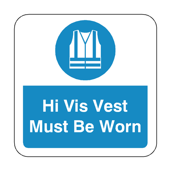 Hi Vis Vest Must Be Worn Floor Graphics Sticker | Safety-Label.co.uk