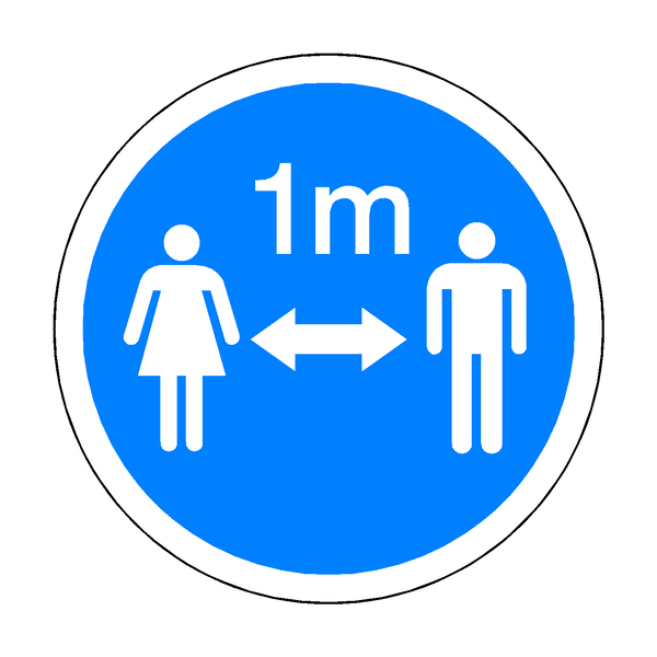 1 Metre Gap Floor Sticker - Blue | Safety-Label.co.uk