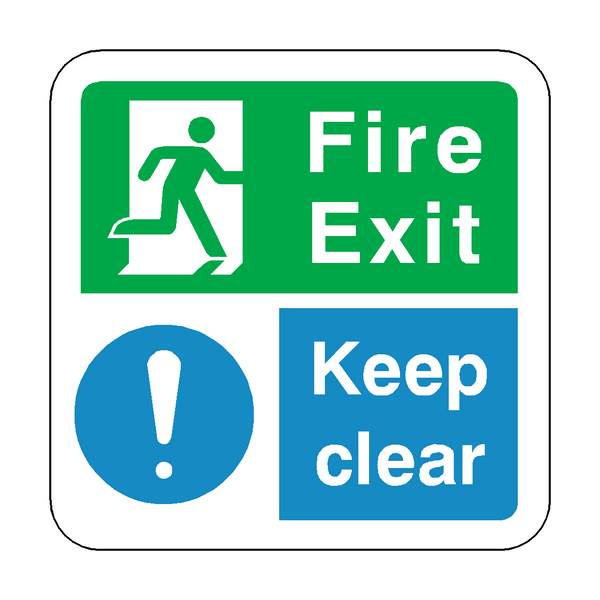 Fire Exit Keep Clear Floor Graphics Sticker | Safety-Label.co.uk
