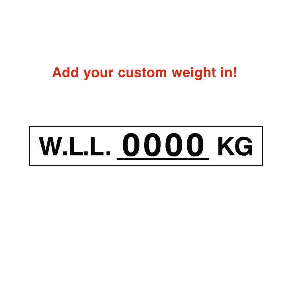W.L.L Label Kg White Custom Weight | Safety-Label.co.uk