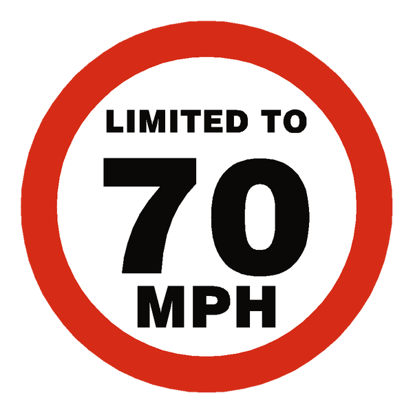 70 MPH Speed Limit Sticker | Safety-Label.co.uk
