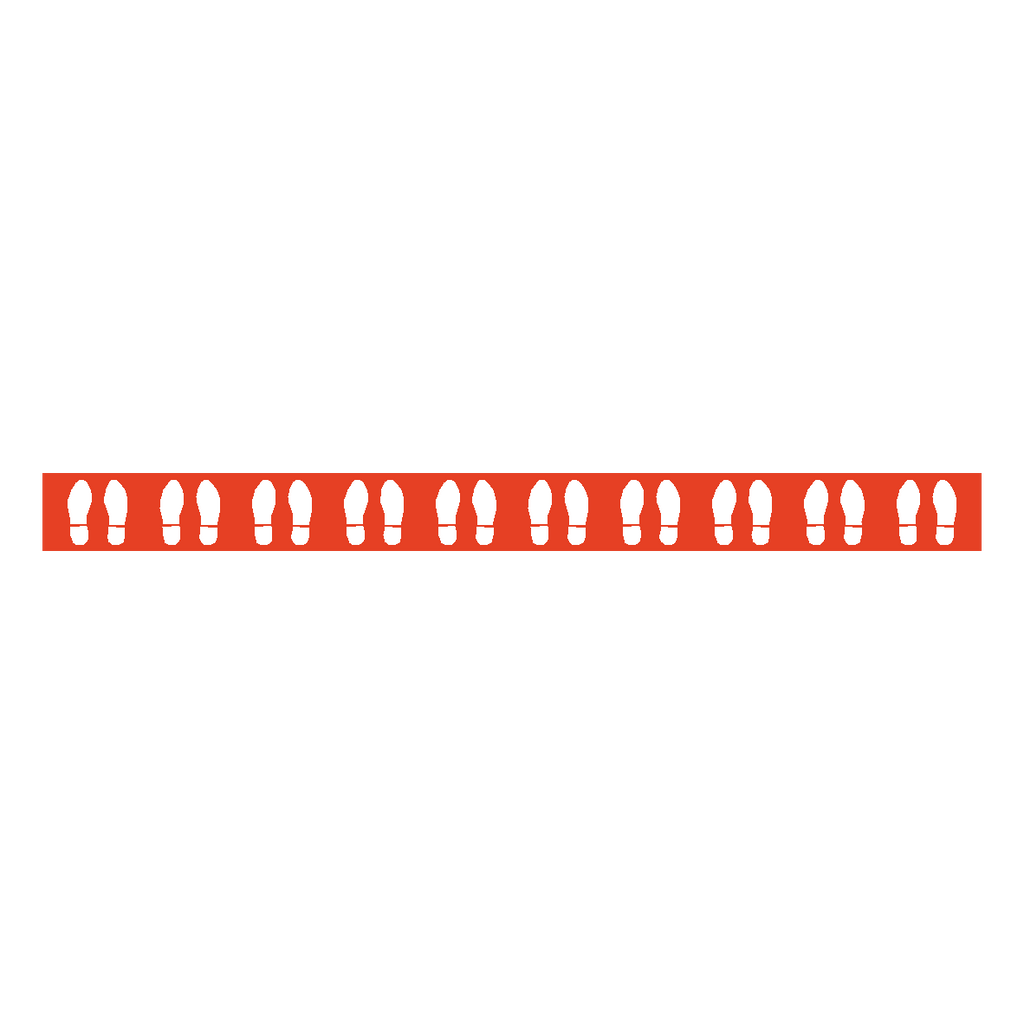 Shoe Print Floor Marking Strip - Red | Safety-Label.co.uk