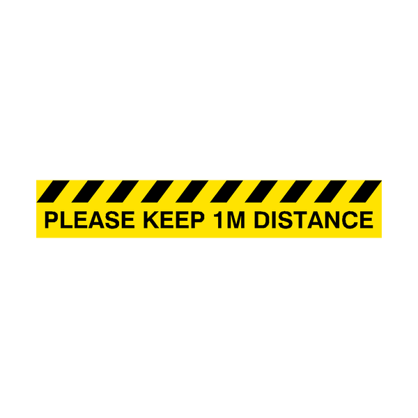 Please Keep 1M Distance Floor Graphics Strip | Safety-Label.co.uk