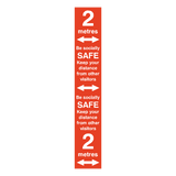 2 Metre Distance Floor Marking Strip - Red | Safety-Label.co.uk