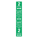 2 Metre Distance Floor Marking Strip - Green | Safety-Label.co.uk