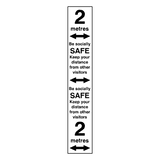 2 Metre Distance Floor Marking Strip - Black | Safety-Label.co.uk