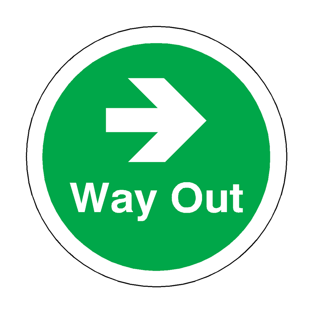Way Out Right Arrow Floor Marker Sticker | Safety-Label.co.uk